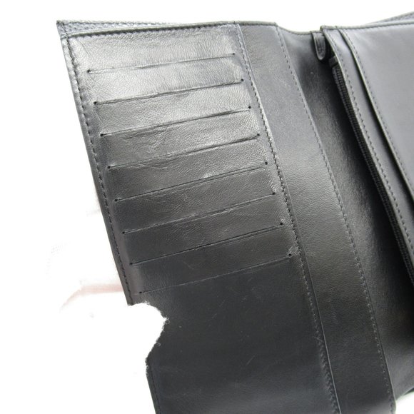 CHANEL Coco Mark Zip Long Wallet Bi-fold Leather Black - Picture 10 of 11